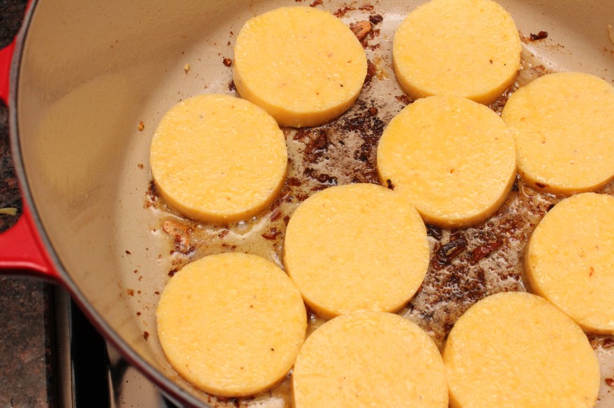 Shrimp & Pesto Polenta Cakes