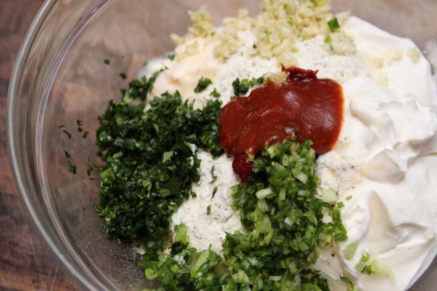 Panko-Crusted Veggies with Chipotle Ranch