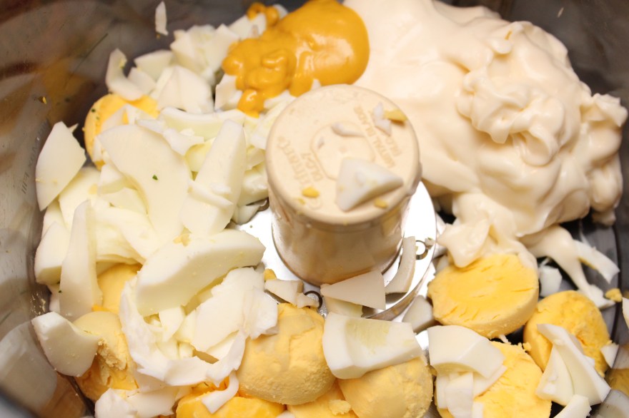 Deviled-Egg Crostinis